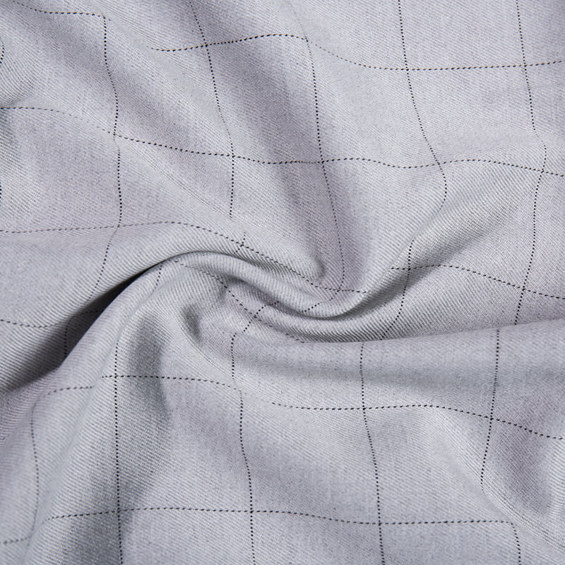 FX54237 Tilpassede design Polyester Viscose Check Suit stof med spandex til uniformer